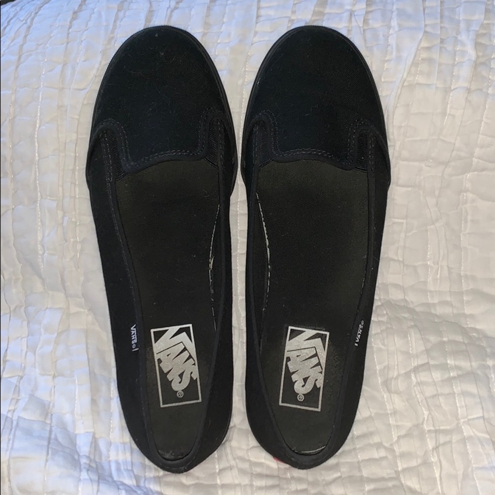 Black slip on vans for women